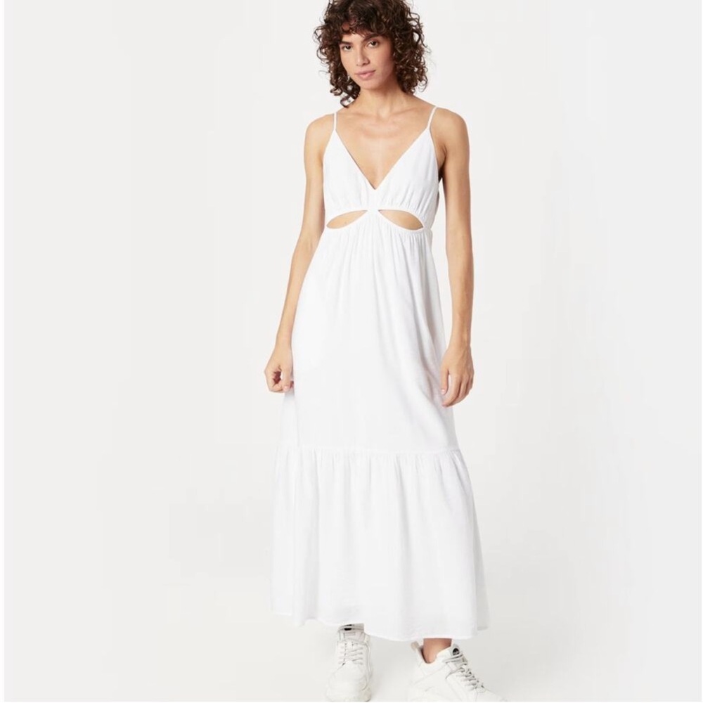 Abercrombie & Fitch White Cutout Maxi Dress